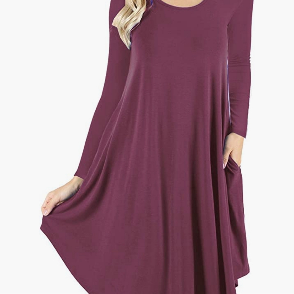 Size S Mauve Swing Dress with pockets!